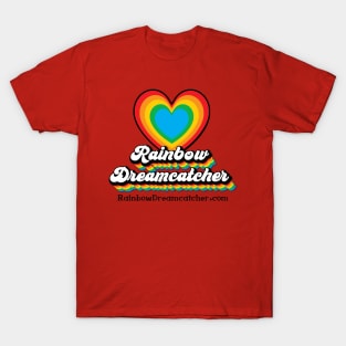 Rainbow Dreamcatcher Heart with Website T-Shirt